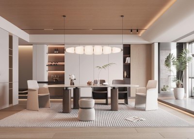 POLTRONAFRAU现代别墅餐厅3D模型下载